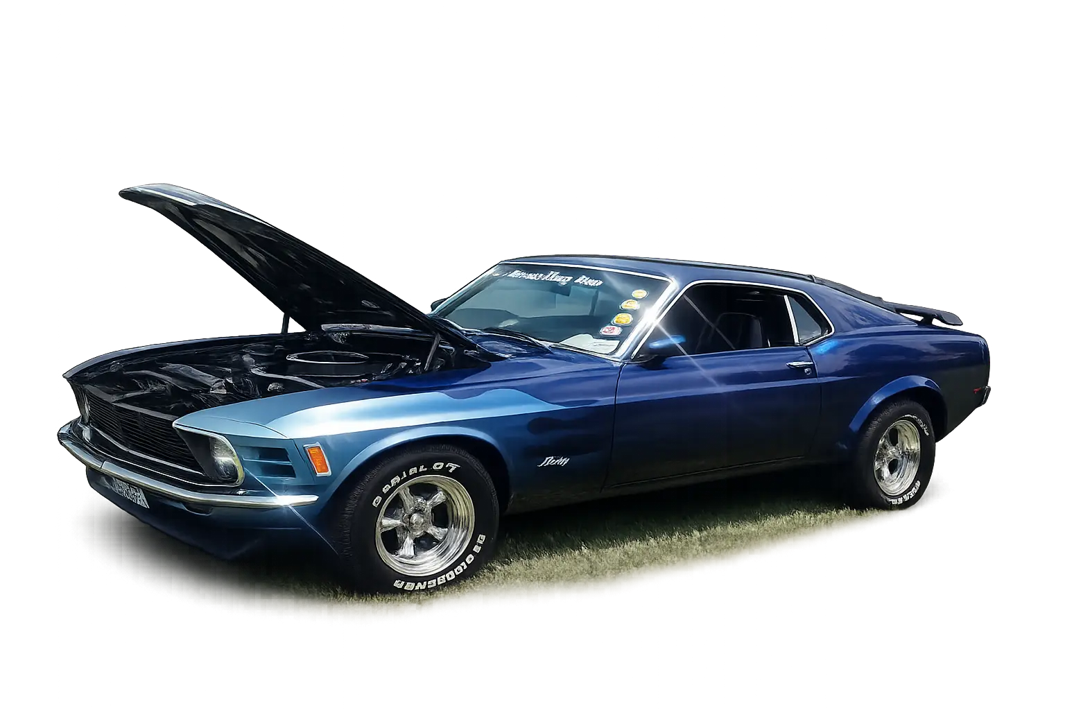 Scott Clayton's 1970 Mustang fastback with the hood up